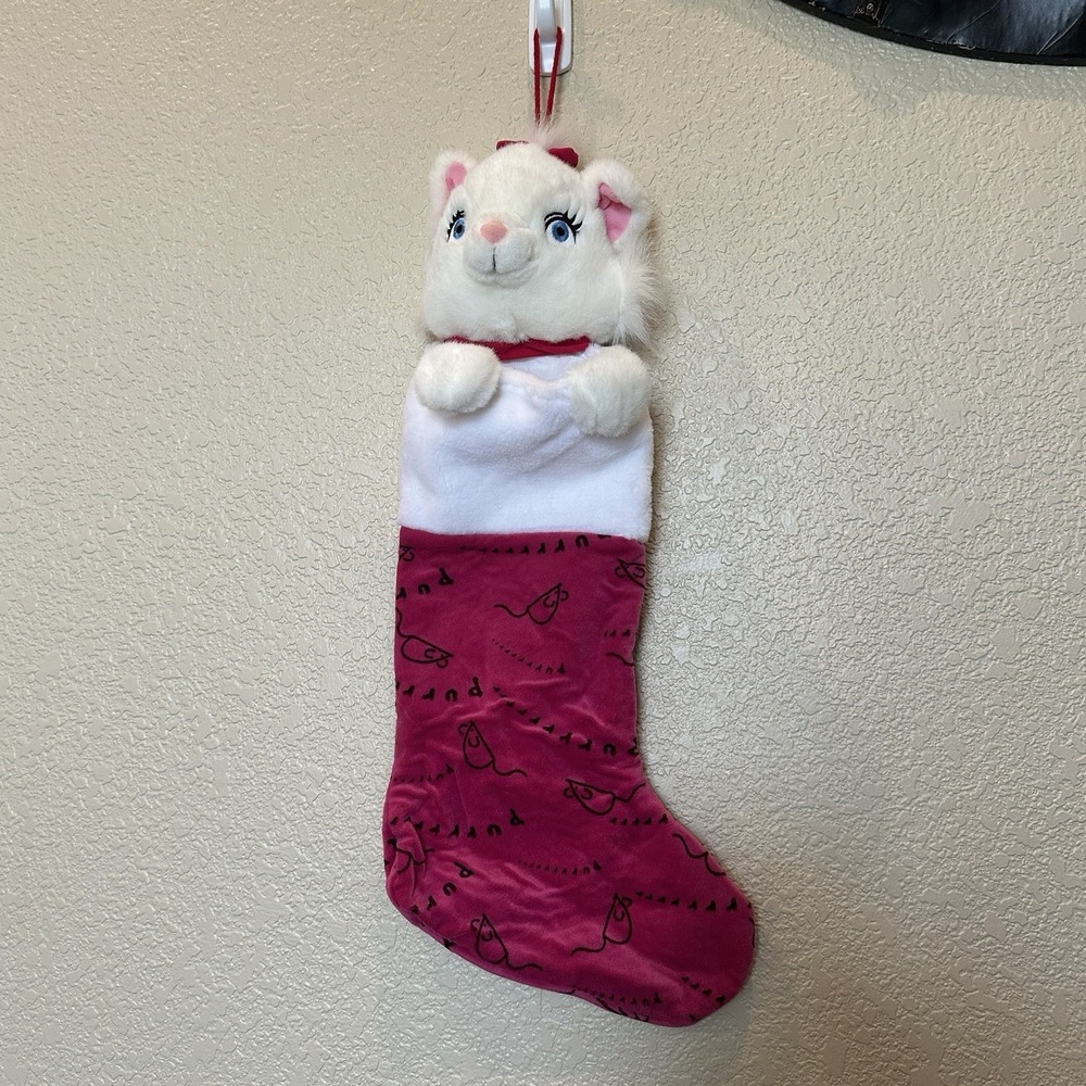 VTG Disney Plush Marie Aristocats Christmas Stocking White Cat